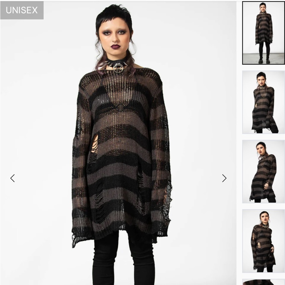 Killstar Ash Distress Knit Sweater